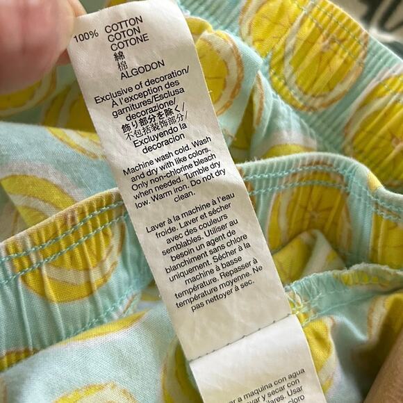 Gap Pajama Boxer Shorts Sleepwear Lounge Women Cotton Lemon Print Blue Large - Picture 6 of 7
